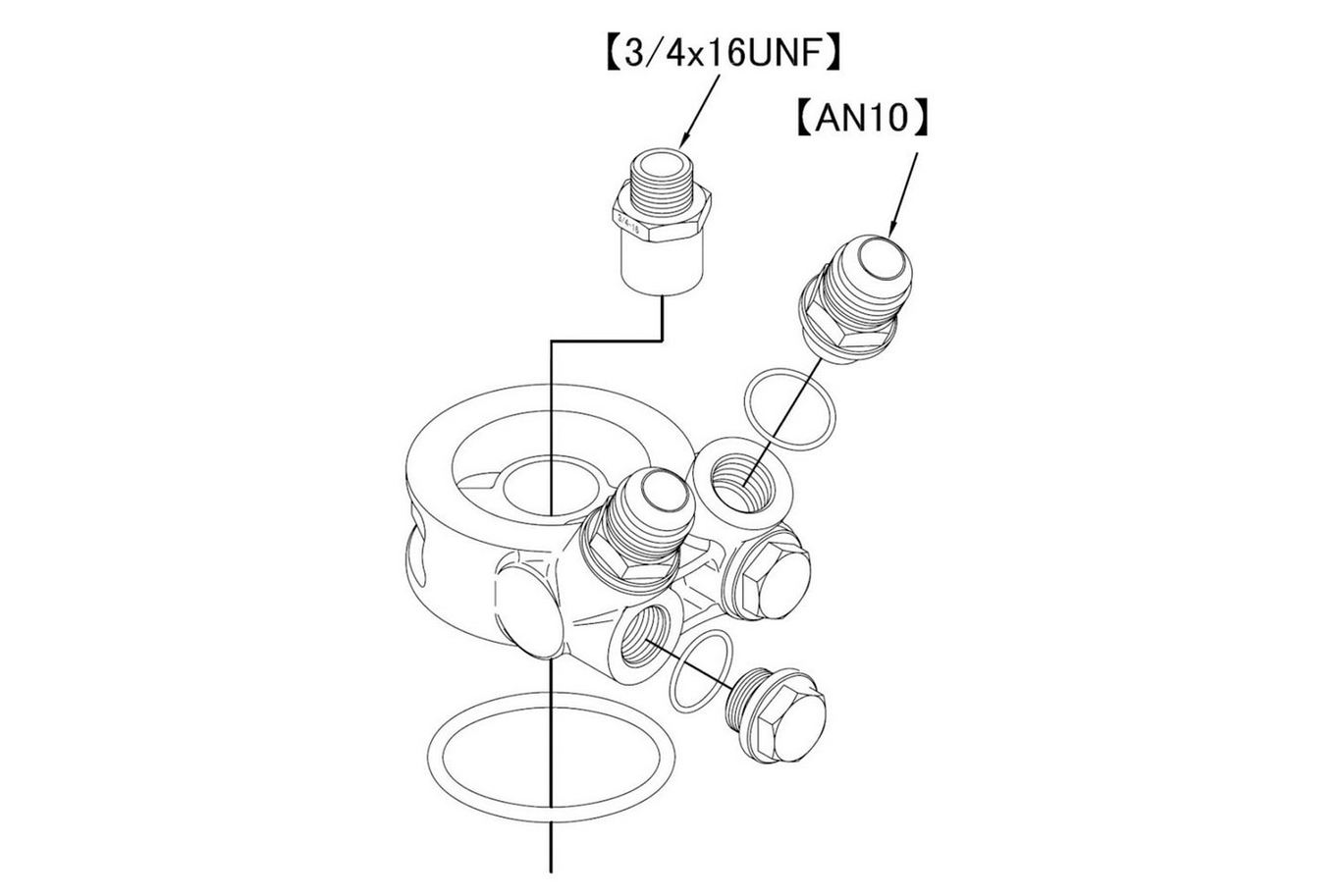 GReddy Type-E Oil Cooler Sandwich Block w/Thermostat - 3/4-16UNF