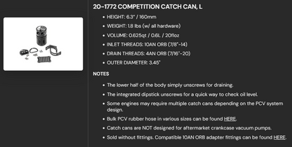 Radium Engineering Competition Catch Can - L