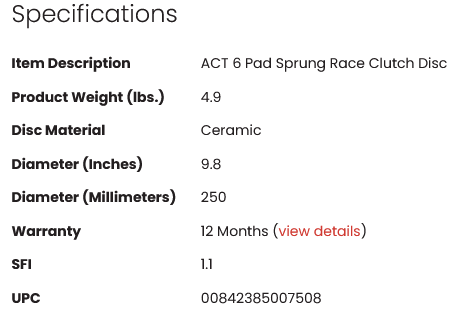 ACT 6 Pad Sprung Race Clutch Disc - 2JZ GTE