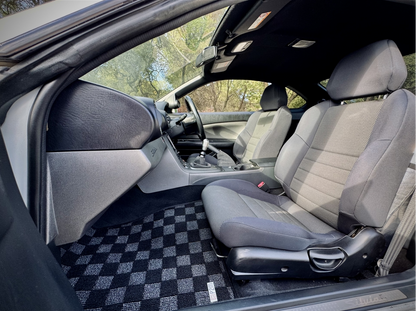 P2M S15 Silvia Front Checkered Race Floor Mats - Dark Grey