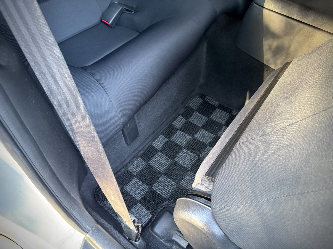 P2M S15 Silvia Front Checkered Race Floor Mats - Dark Grey