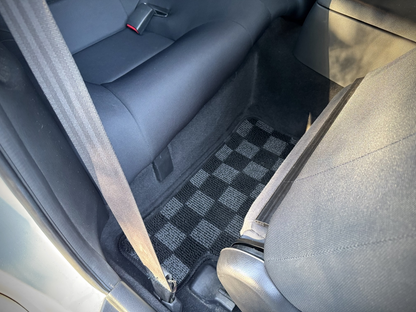P2M S15 Silvia Front Checkered Race Floor Mats - Dark Grey