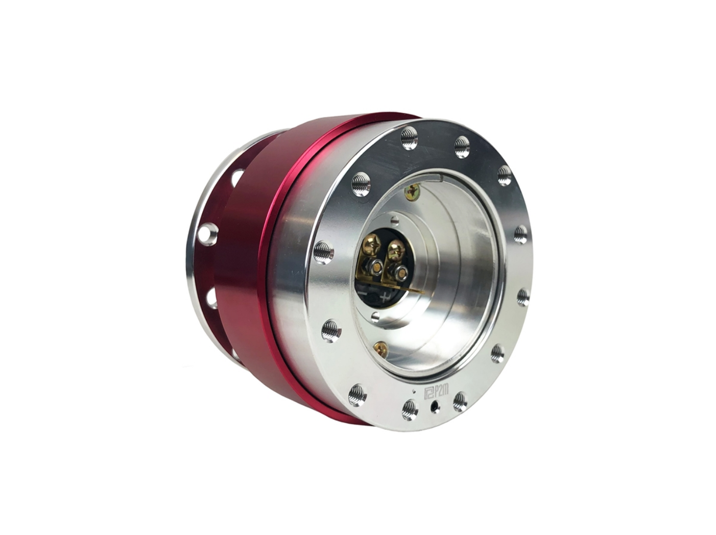 P2M V1 Steering Wheel Quick Release Kit - Red Ring Silver Base
