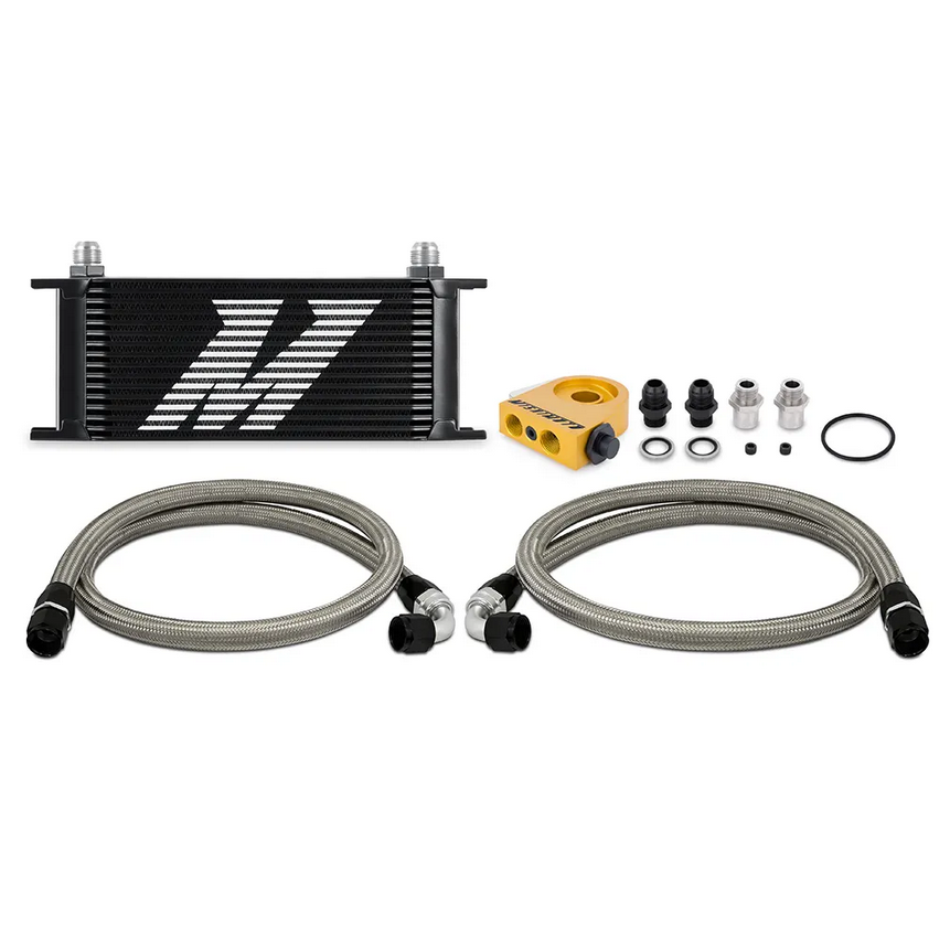 Mishimoto Universal 16 Row Oil Cooler Kit with Thermostatic - Black