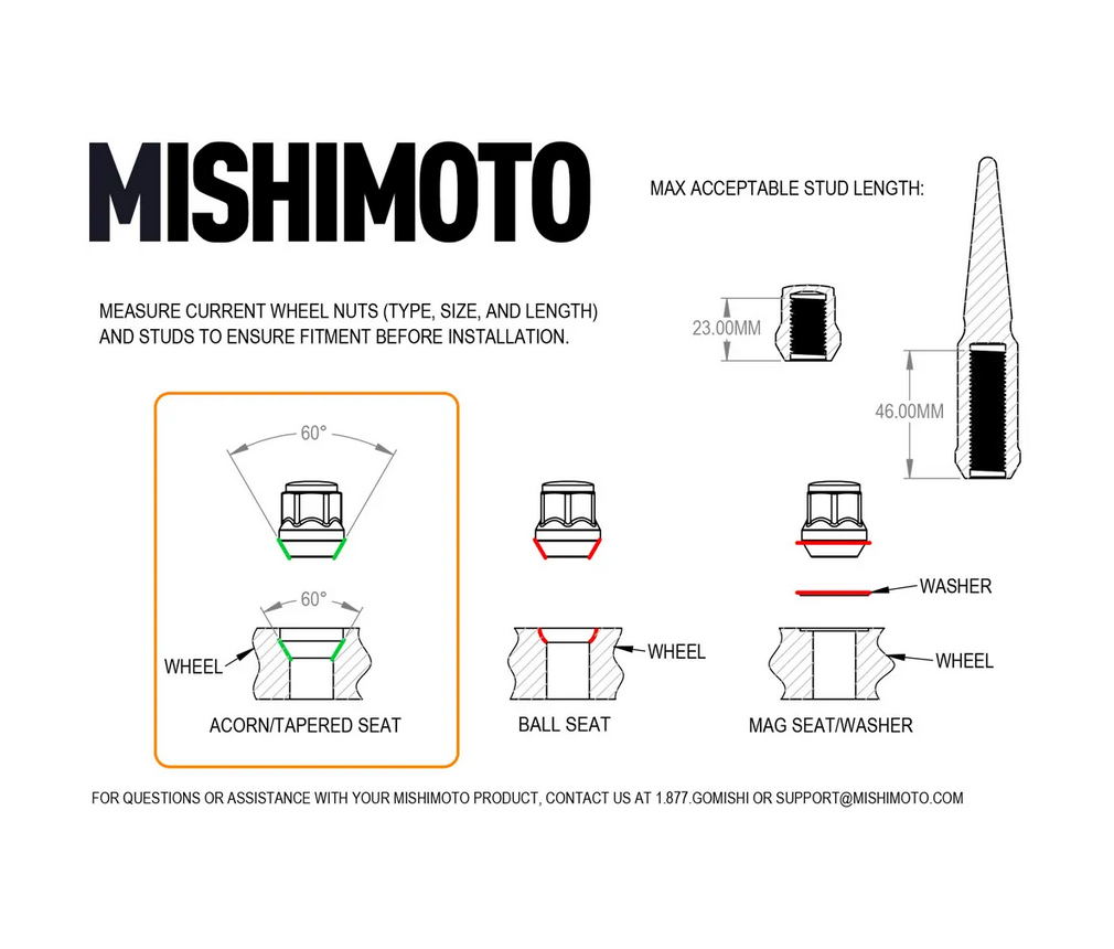 Mishimoto M12x1.25 Aluminum Locking Lug Nuts 20pc - Red