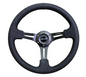 NRG Reinforced Steering Wheel 350mm / 3in. Deep Black Leather w/ Alcantara