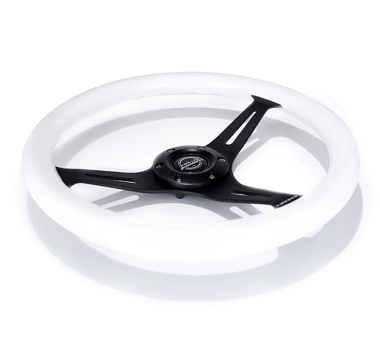 NRG Classic Wood Grain Steering Wheel 350mm - Glow-N-The-Dark Green