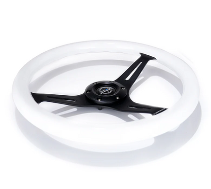 NRG Classic Wood Grain Steering Wheel 350mm - Glow-N-The-Dark Green