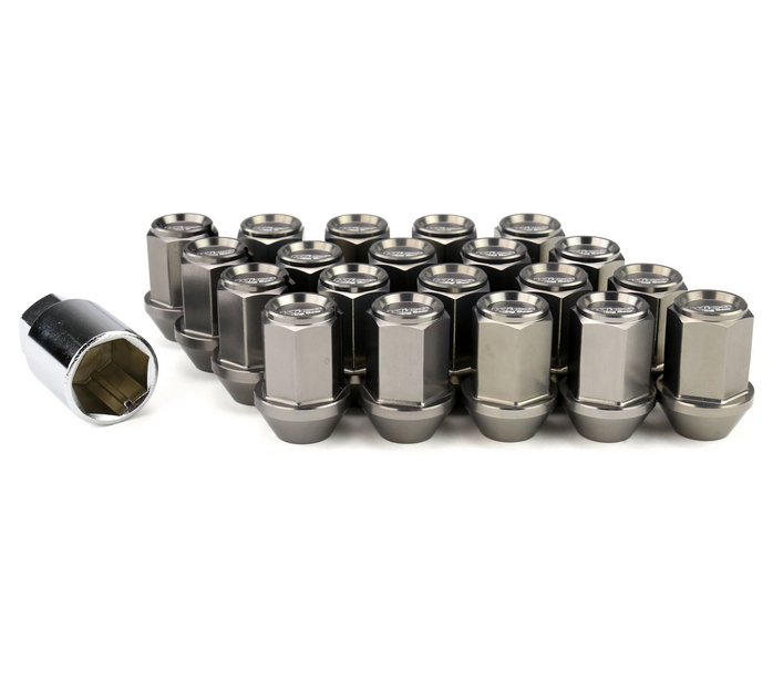 Project Kics 12x1.25 Leggdura Racing Lug Nuts - Gunmetal w/Laser Logo (20 Pcs)