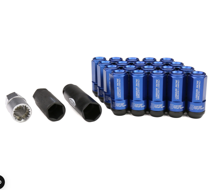 Project Kics Leggdura Racing Lug Nut 53mm Closed-End 16 Pcs + 4 Locks 12X1.25 Blue