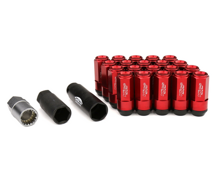 Project Kics Leggdura Racing Lug Nut 53mm Closed-End 16 Pcs + 4 Locks 12X1.5 Red
