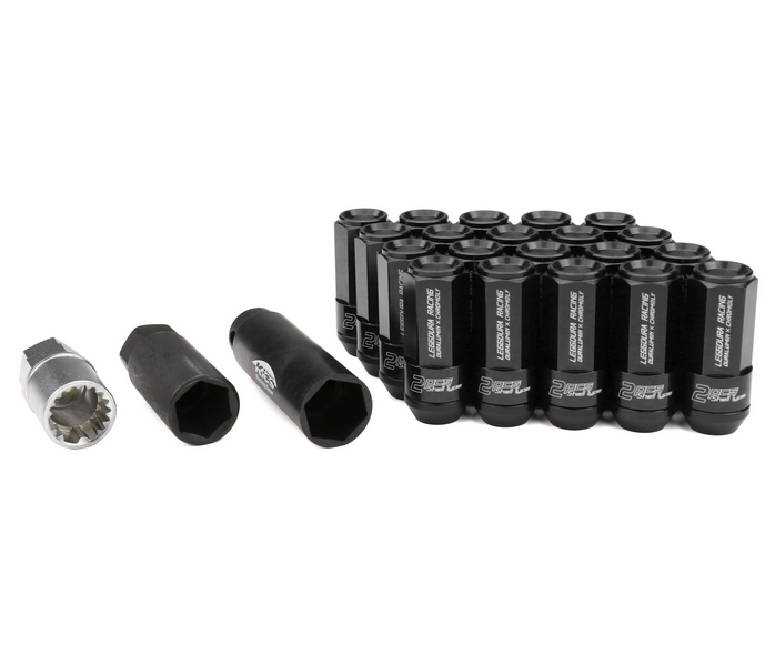 Project Kics Leggdura Racing Lug Nut 53mm Closed-End 16 Pcs + 4 Locks 12X1.25 Black