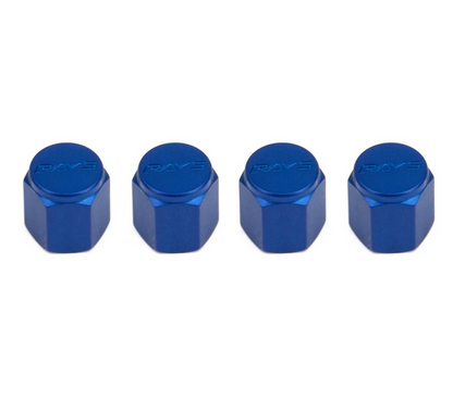 Rays Aluminum Wheel Air Valve Cap Set - Blue
