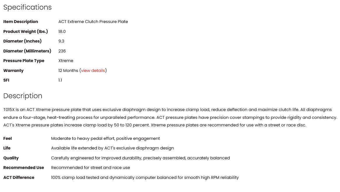 ACT Extreme Clutch Pressure Plate 7M 1JZ 2JZ R154 W58