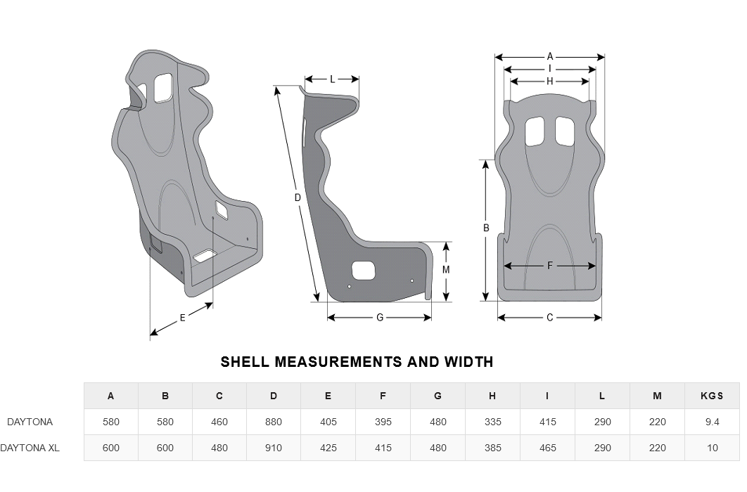 Momo Daytona FIA Halo Bucket Seat XL - Black Hardshell