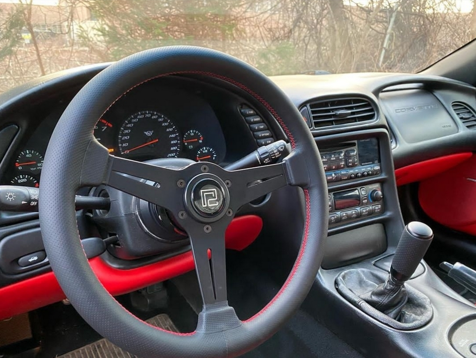 P2M 340mm Competition Steering Wheel - 30mm Dish Perforated Leather