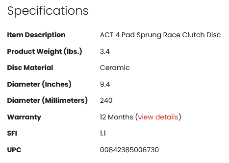 ACT 4 Pad Sprung Race Clutch Disc - SR20DET