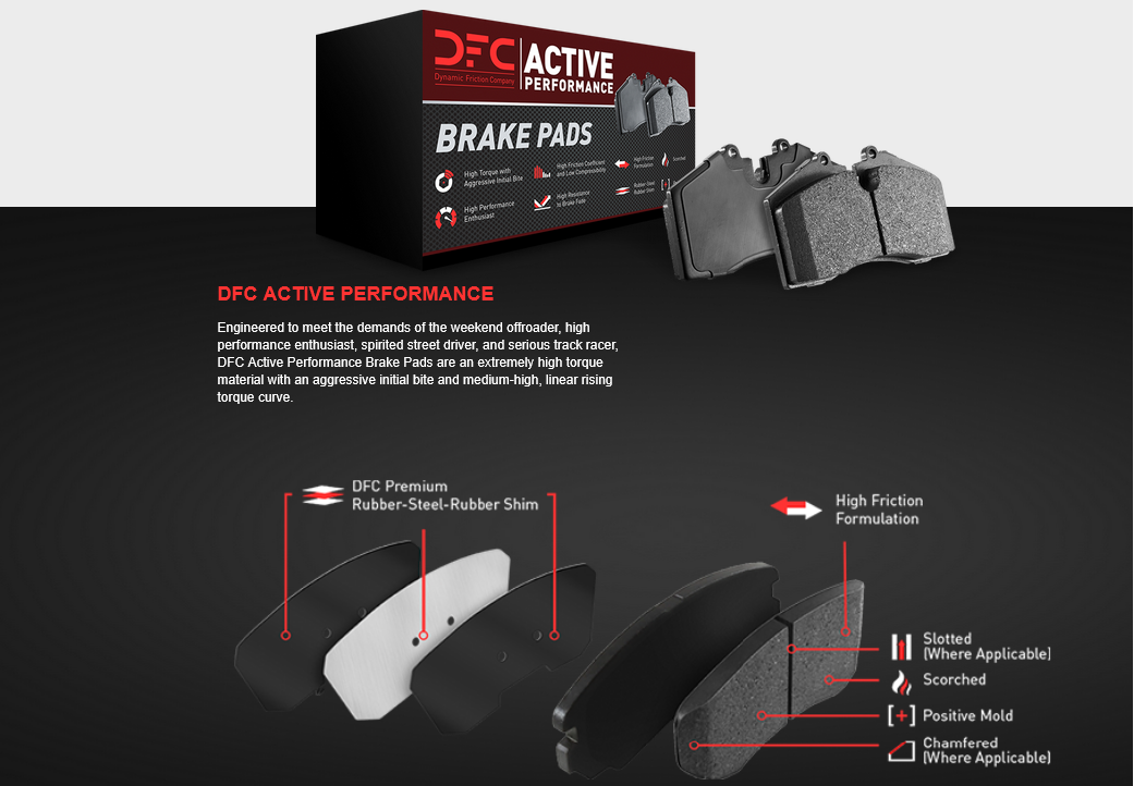 DFC Active Performance Brake Pads Kit 89-98 240sx - Rear