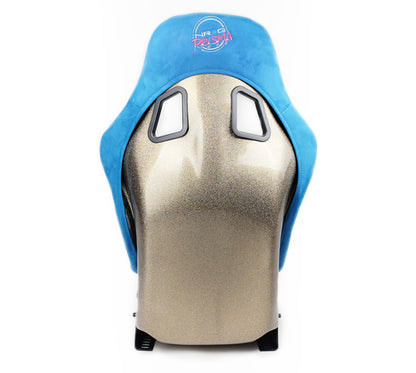 NRG FRP Bucket Seat ULTRA Edition - Blue Alcantara/Gold Glitter - Medium