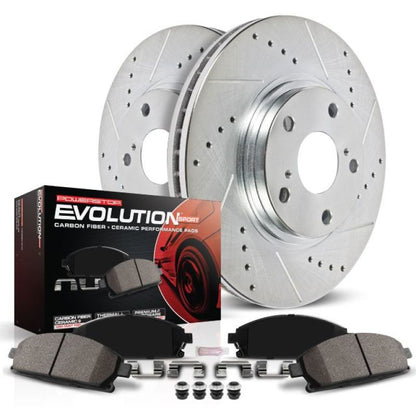Power Stop 96-98 240SX Z23 Evolution Sport Drilled & Slotted Brake Kit - Front 4 Lug