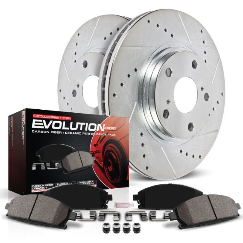 Power Stop 94-96 240SX Z23 Evolution Sport Drilled & Slotted Brake Kit - Front 5 Lug