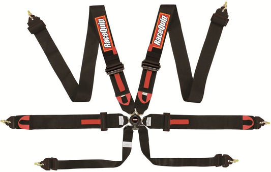 RaceQuip FIA 6pt 3in Harness Seat Belt Camlock Pull Down - Black