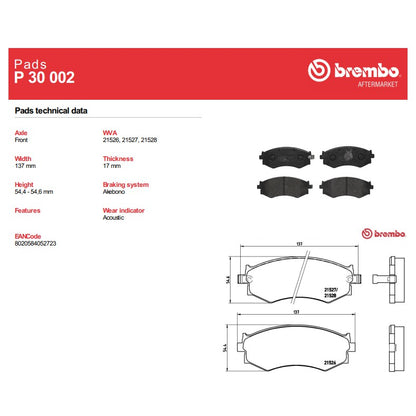 Brembo 97-98 S14 240SX Front Premium NAO Ceramic Brake Pad