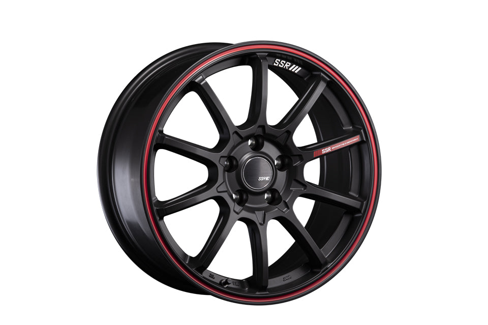 SSR GTV05 5x114.3 18x8.0 38mm Offset - Flat Black w/ Red Line Wheel