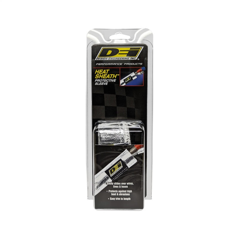 DEI Heat Sheath 1/2in I.D. x 3ft - Aluminized Sleeve - Sewn Edge