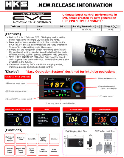 HKS EVC7-MR Electronic Turbo Boost Controller 2.4''