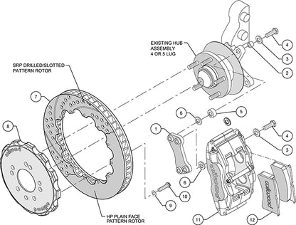 Wilwood Front Big Brake Kit 13.00in Drilled & Slotted Red - 240SX S13 S14