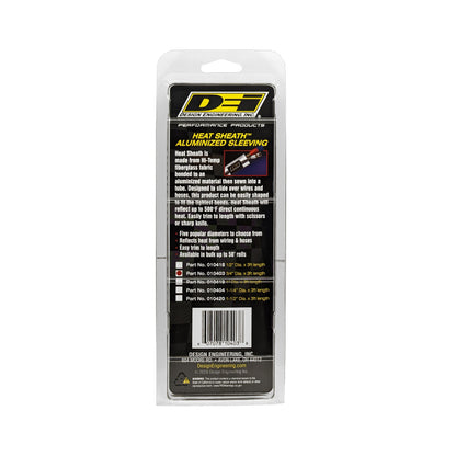 DEI Heat Sheath 3/4in x 3ft - Aluminized Sleeve - Sewn Edge