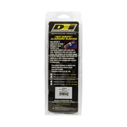 DEI Heat Sheath 1in x 3ft - Aluminized Sleeve - Sewn Edge