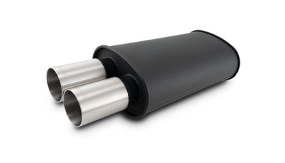 Vibrant Streetpower Muffler 9x5x15in 2.5in Inlet ID 3in Tip OD w/Dual Straight Tips