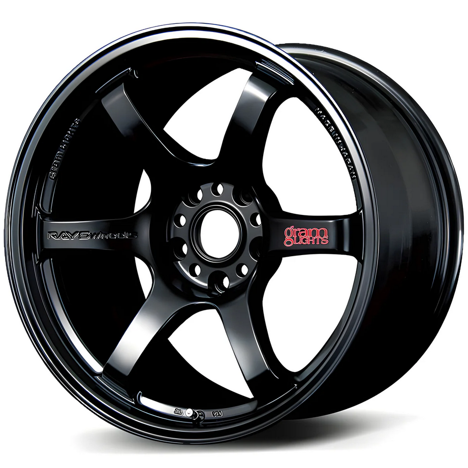 Gram Lights 57DR 18x9.5 +22 - 5x114.3 - Glossy Black Wheel