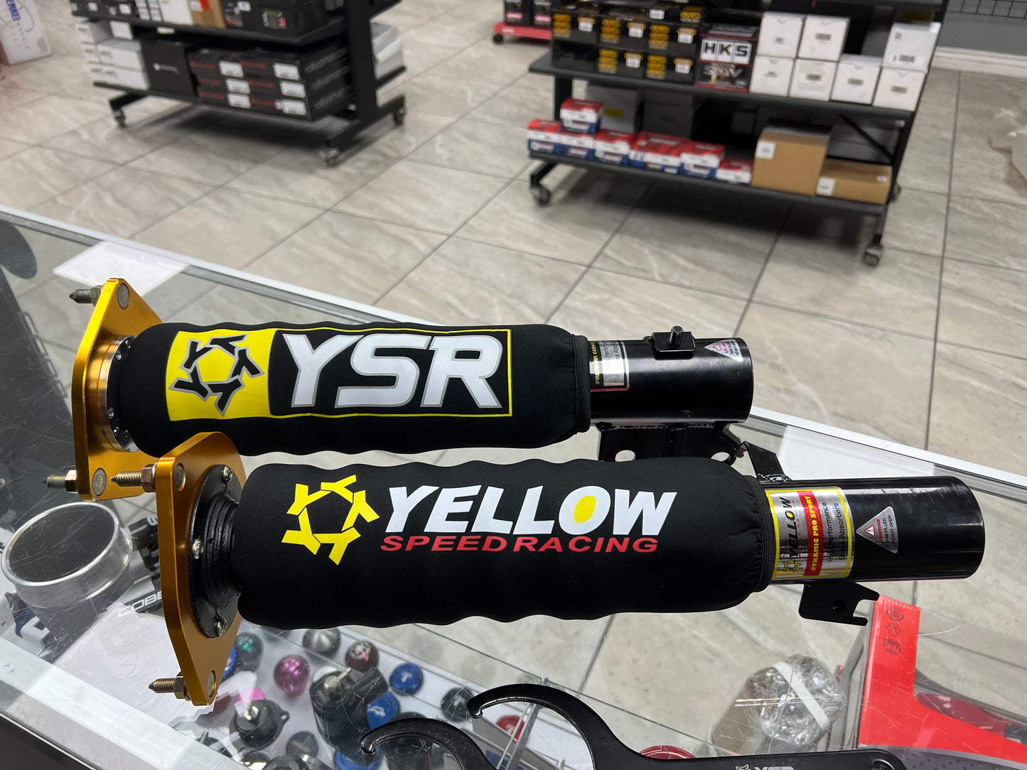 Yellow Speed Racing Logo Coilover Suspension Shock Covers - Universal