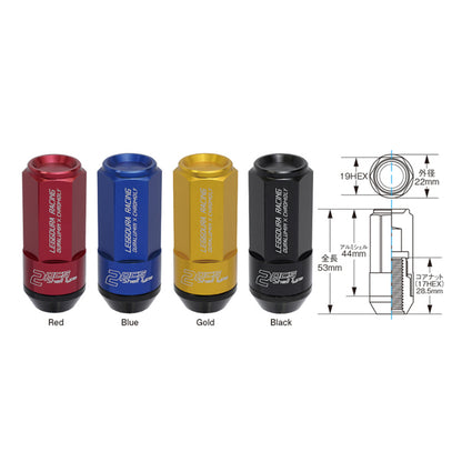 Project Kics Leggdura Racing Lug Nut 53mm Closed-End 16 Pcs + 4 Locks 12X1.25 Black