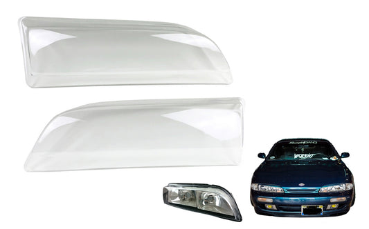 P2M S14 Zenki 240sx Clear Acrylic Headlight Covers - PAIR