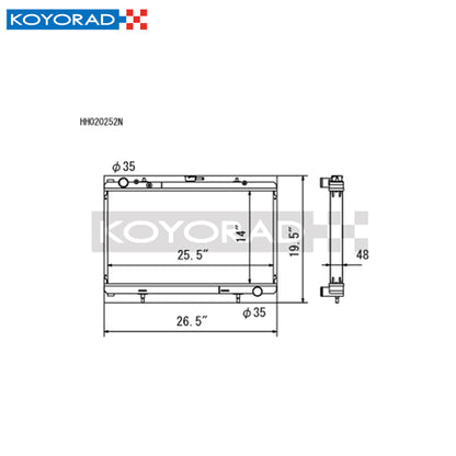 Koyo N-FLO Dual Pass Radiator 89-94 Nissan 180SX / Silvia S13 SR20DET