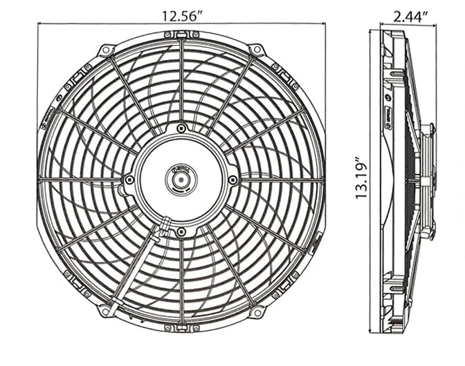 SPAL 1328 CFM 12in Medium Profile Curved Fan - Puller