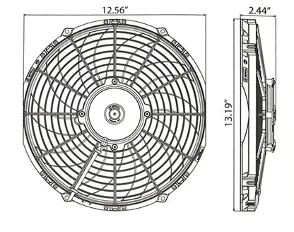 SPAL 1328 CFM 12in Medium Profile Curved Fan - Puller
