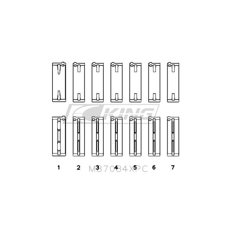 King Engine Bearings Racing Main Bearings Set 2JZGTE/2JZGE/1JZGE- Coated - MB7084XPC / 0.5mm