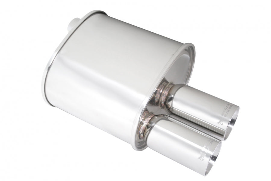 Megan Universal Exhaust F-RT Dual Tip Muffler - 2.5 Dia / 3in Tip