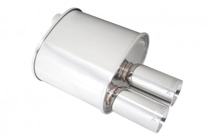 Megan Universal Exhaust F-RT Dual Tip Muffler - 2.5 Dia / 3in Tip