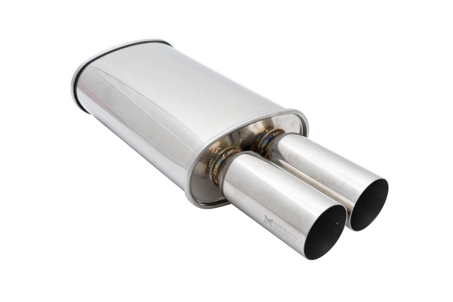 Megan Universal Exhaust M-DT Dual Tip Muffler - 2.5in Dia / 3in Tips
