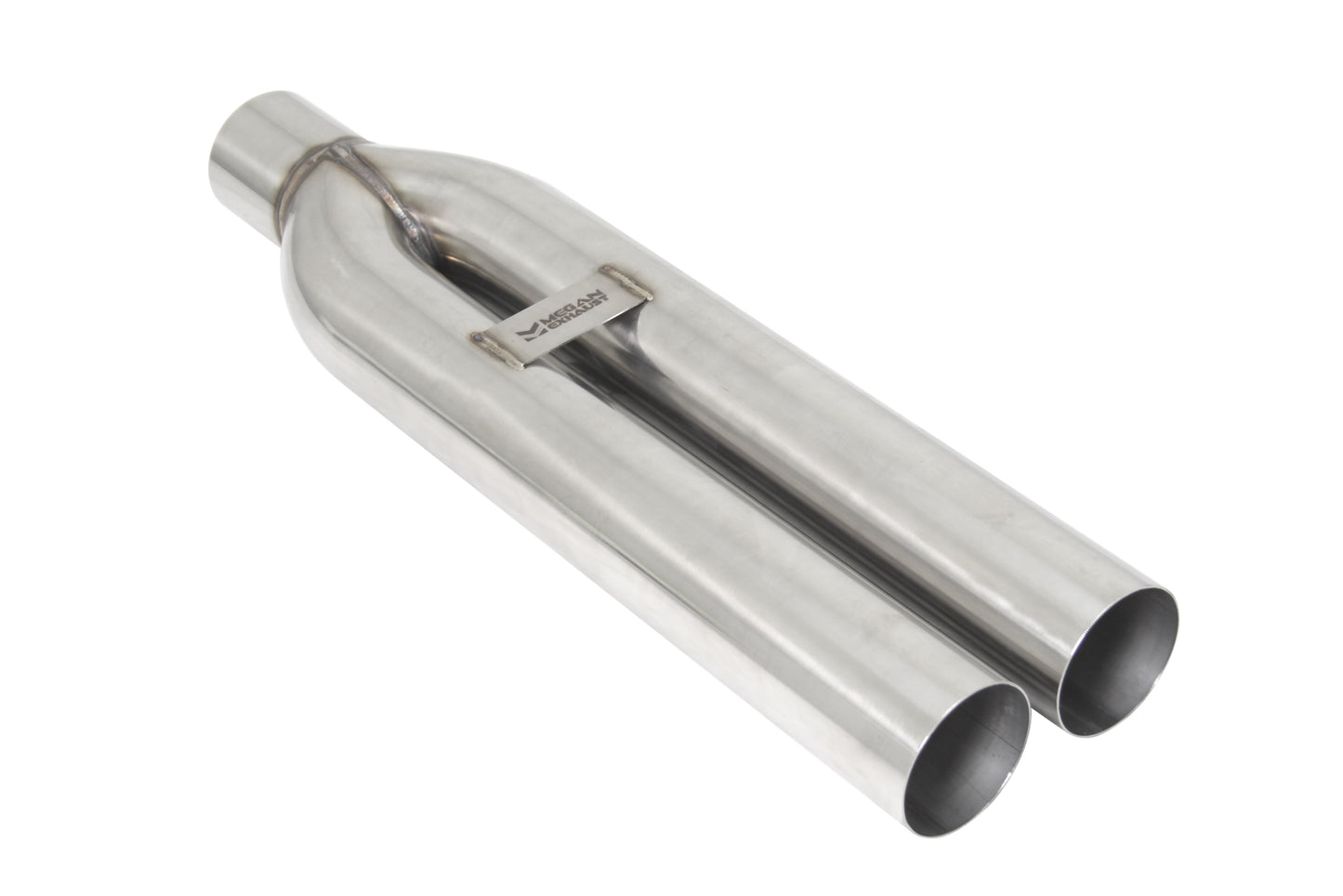 Megan 3in Universal Dual Blast Pipes Exhaust Straight Tip - Chrome