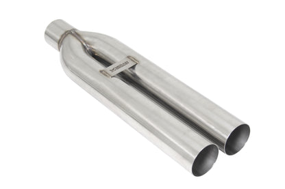 Megan 3in Universal Dual Blast Pipes Exhaust Straight Tip - Chrome