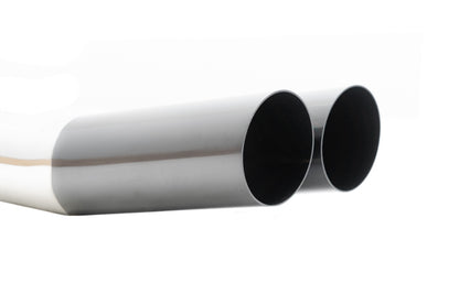 Megan 3in Universal Dual Blast Pipes Exhaust Angled Tip - Black Chrome
