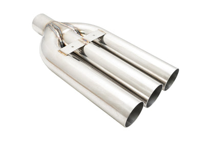 Megan Triple 3in Universal Dual Blast Pipes Exhaust Tip - Chrome
