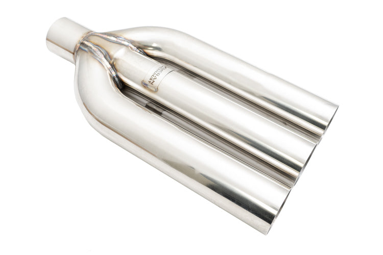 Megan Triple 3in Universal Dual Blast Pipes Exhaust Tip - Chrome